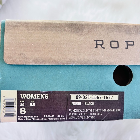 Roper Ingrid Multicolor Floral Ankle Boots in Black Size 8 - Picture 13 of 15